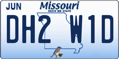 MO license plate DH2W1D