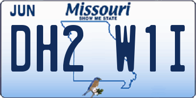 MO license plate DH2W1I