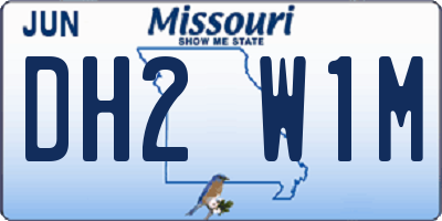 MO license plate DH2W1M