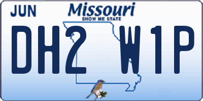 MO license plate DH2W1P