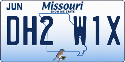 MO license plate DH2W1X