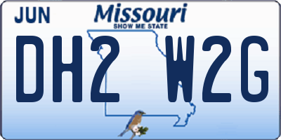 MO license plate DH2W2G