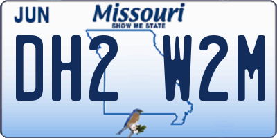 MO license plate DH2W2M