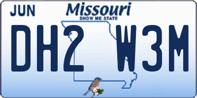 MO license plate DH2W3M