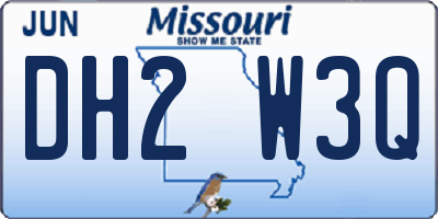 MO license plate DH2W3Q