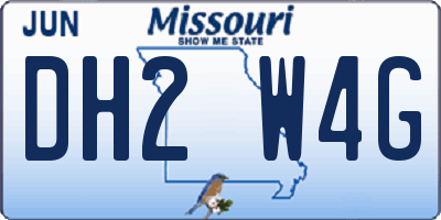 MO license plate DH2W4G