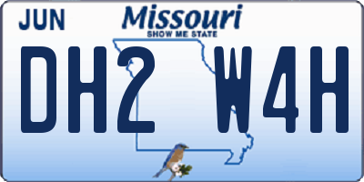 MO license plate DH2W4H