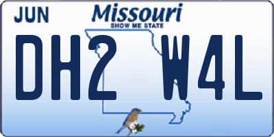MO license plate DH2W4L