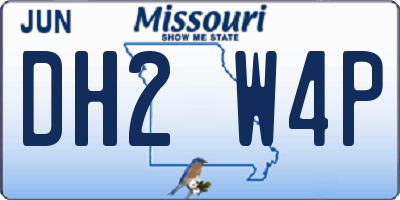 MO license plate DH2W4P