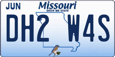 MO license plate DH2W4S