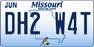 MO license plate DH2W4T