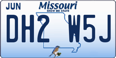 MO license plate DH2W5J