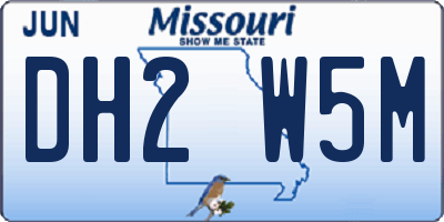 MO license plate DH2W5M