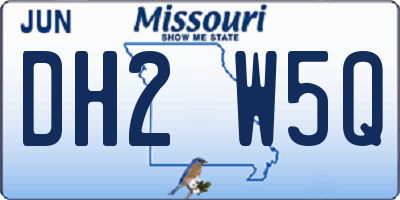 MO license plate DH2W5Q