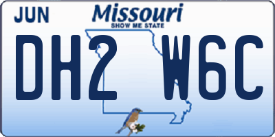 MO license plate DH2W6C