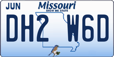 MO license plate DH2W6D