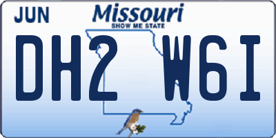 MO license plate DH2W6I