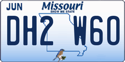MO license plate DH2W6O