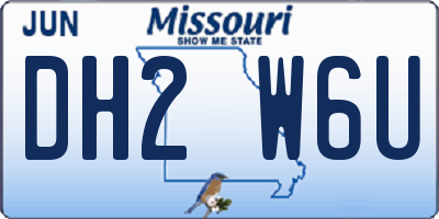 MO license plate DH2W6U