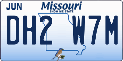 MO license plate DH2W7M