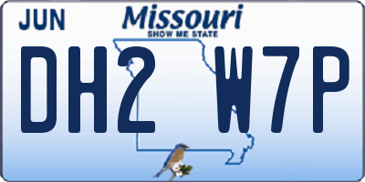 MO license plate DH2W7P