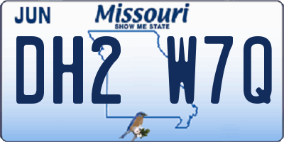 MO license plate DH2W7Q