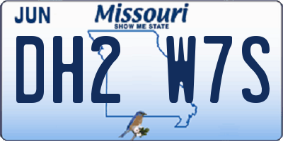 MO license plate DH2W7S