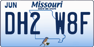 MO license plate DH2W8F