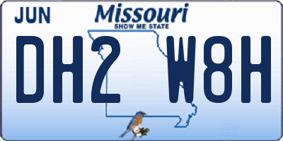 MO license plate DH2W8H