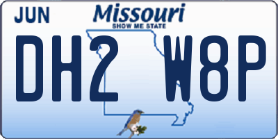 MO license plate DH2W8P