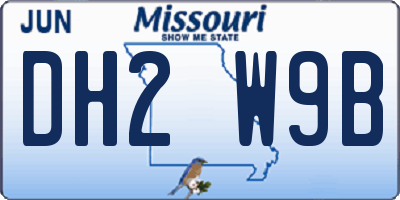 MO license plate DH2W9B