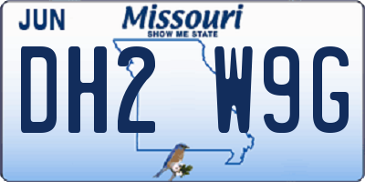 MO license plate DH2W9G
