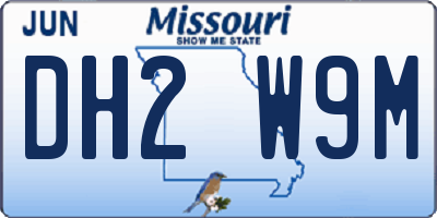 MO license plate DH2W9M