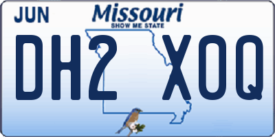 MO license plate DH2X0Q