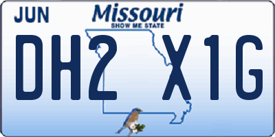 MO license plate DH2X1G
