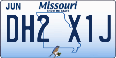 MO license plate DH2X1J