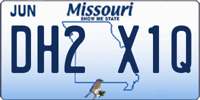 MO license plate DH2X1Q