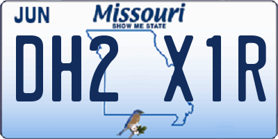 MO license plate DH2X1R