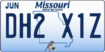 MO license plate DH2X1Z