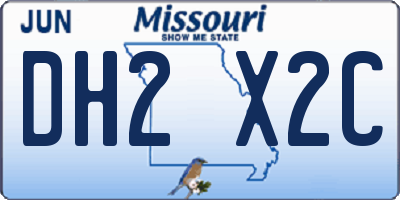 MO license plate DH2X2C