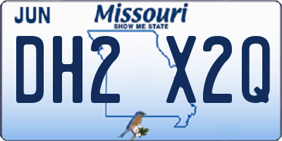 MO license plate DH2X2Q