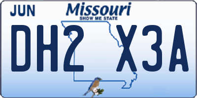 MO license plate DH2X3A
