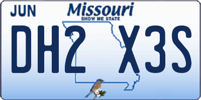 MO license plate DH2X3S