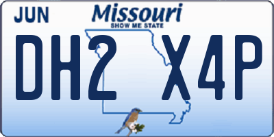 MO license plate DH2X4P