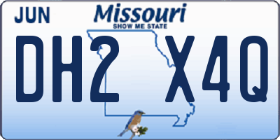MO license plate DH2X4Q