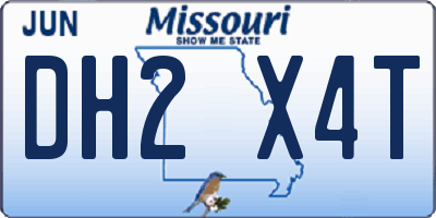 MO license plate DH2X4T