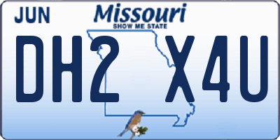 MO license plate DH2X4U