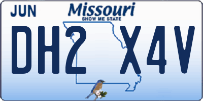MO license plate DH2X4V