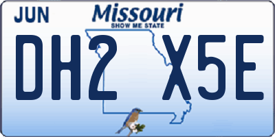 MO license plate DH2X5E