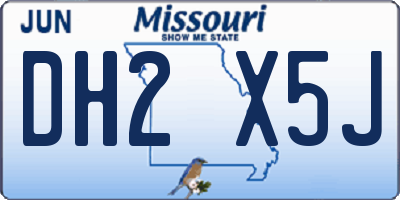 MO license plate DH2X5J